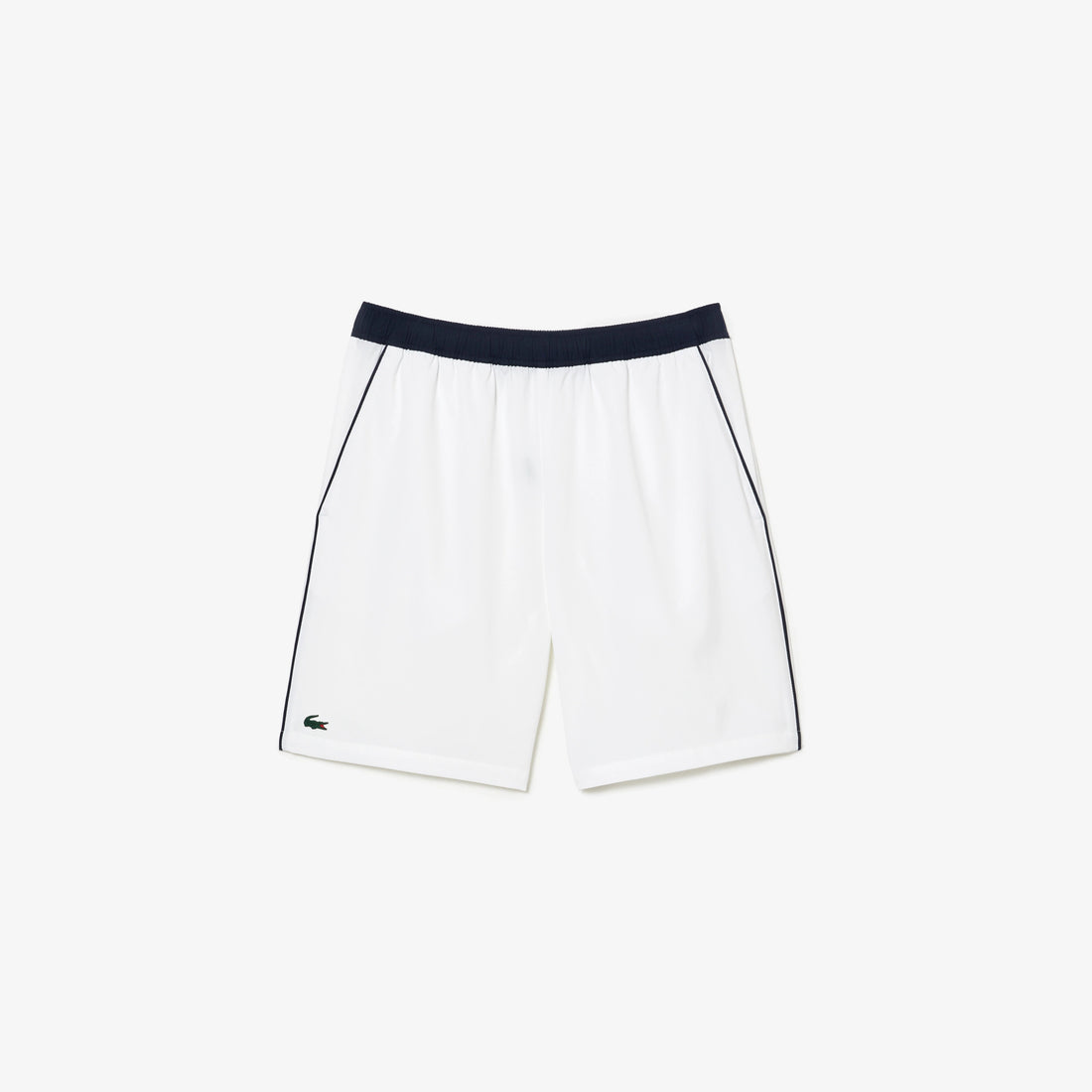 Lacoste GH1086-51 Men's Stretch Tennis Shorts [White/Navy Blue]