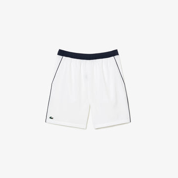 Lacoste GH1086-51 Men's Stretch Tennis Shorts [White/Navy Blue]