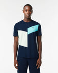 Lacoste TH1797-51 Men's Regular Fit Tennis T-Shirt [Navy Blue/Blue/Green/White]