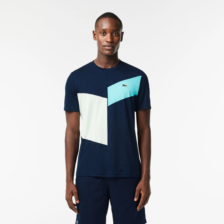 Lacoste TH1797-51 Men's Regular Fit Tennis T-Shirt [Navy Blue/Blue/Green/White]