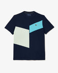 Lacoste TH1797-51 Men's Regular Fit Tennis T-Shirt [Navy Blue/Blue/Green/White]