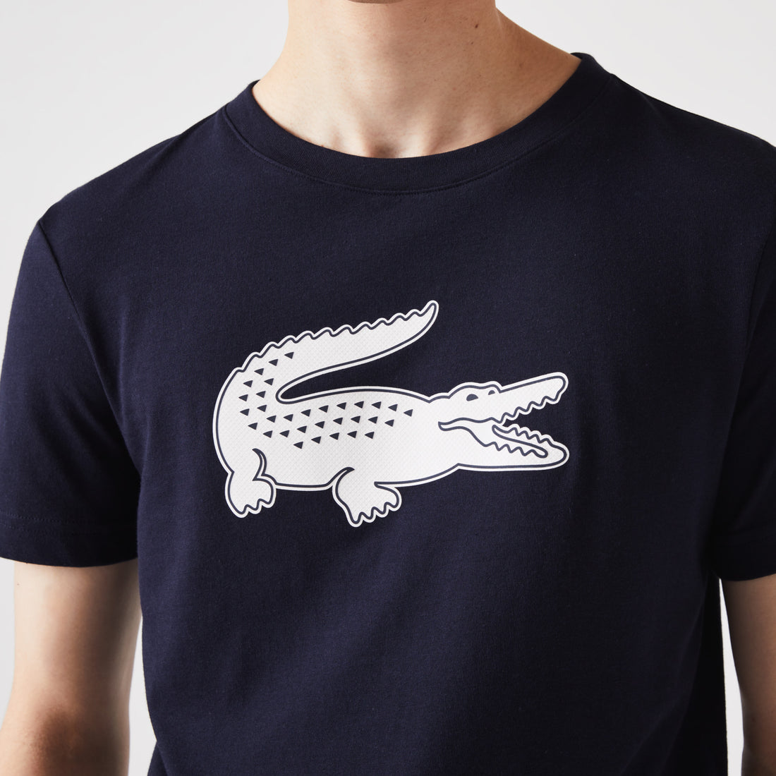 Lacoste TH2042-51 Men's Croc Jersey T-shirt [Navy Blue/White]