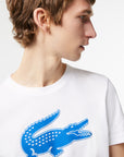 Lacoste TH2042-51 Men's Croc Jersey T-shirt [White/Blue]