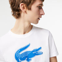 Lacoste TH2042-51 Men's Croc Jersey T-shirt [White/Blue]