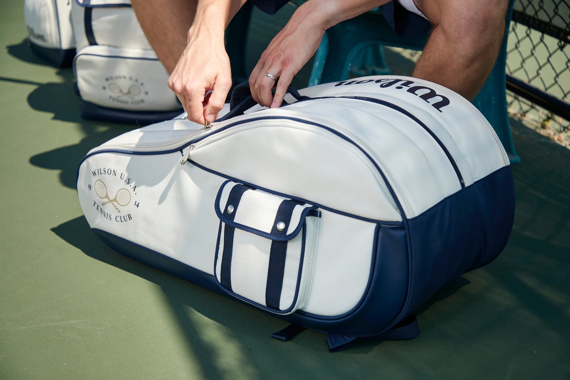 Wilson Heritage 1914 Racket Bag 12 Pk [Cream/Navy]